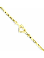 Genuine 14K Yellow Gold Fancy Franco With Diamond Cut Open Puff Heart Bracelet 7.25 Inches 3 Grams Of Gold 100% Satisfaction Guaranteed.