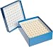 Wheaton W651604 Blue Chipboard CryoFile Storage Box, 130mm Length x 130mm Width x 52mm Height, For 2mL Cryogenic Vials (Case of 15)