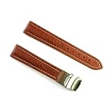 BANDA WYOMING BUFFALO LEATHER FLIP LOCK CLASP DEPLOYANT WATCH BAND CHRONO SPORT DOUBLE RIDGE... by Caddy Bay Collection