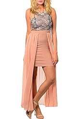 Sexy Cutout Floral Print Chiffon/Nylon/Polyester/Rayon/Spandex Maxi Dress 