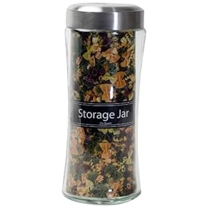 Housewares International 2-1/2-Quart Convex Storage Jar with Brushed Metal Lid, Round Convex Housewares International 2-1/2-Quart Convex Storage Jar with Brushed Metal Lid, Round Convex
