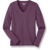 Long-Sleeve Easy Fit Jersey V-Neck Tee