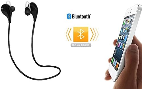Bluetooth 4.0 wireless headset, the movement style of cool bluetooth headset, suitable for running fitness mountaineering camping hiking, support all smartphone tablet computer (black)
