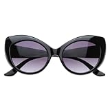 Oversized Vintage Inspired Super & Bold Retro Designer Cat Eye Sunglasses (With Free Microfiber Pouch)