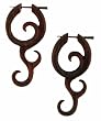 KARIMATA- Organic Hand Carved Sono Wood Earrings with Wood Post - From Indonesia - Sold as a Pair - 27mm x54mm