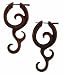 KARIMATA- Organic Hand Carved Sono Wood Earrings with Wood Post - From Indonesia - Sold as a Pair - 27mm x54mm