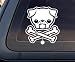 PUG Dog w/ Bone Car Decal / Sticker - White PUG Dog w/ Bone Car Decal / Sticker - White