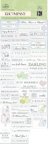 KandCompany The Kiss Wedding Embossed Stickers 