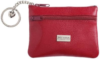 Italian Lizard-print Leather Keyholder - Red