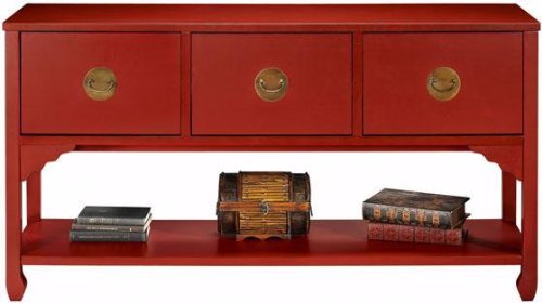 Wuchow Three drawer File ANTIQUE RED