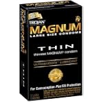 Trojan Magnum Thin Lubricated Latex Condoms-12 ct (Quantity of 3)