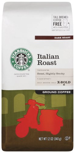 Starbucks Italian Roast Coffee (Extra Bold), Ground Coffee, 12-Ounce Bags (Pack of 3)