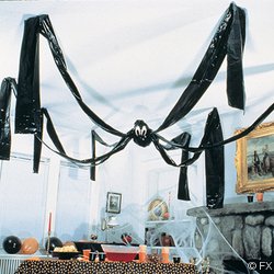 20 FOOT GIANT HANGING HALLOWEEN FRIENDLY BLACK SPIDER - PLASTIC