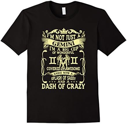 Men's Born Gemini Horoscope, Funny Birthday Gift Quotes T-Shirt Large Black