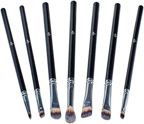 ZaVBe 7 Piece Makeup Eye Brush Set - Eyeshadow Eyeliner Blending Crease Kit. Artist Recommended Pencil, Shader, Tapered, Definer, Angled and Detailer.