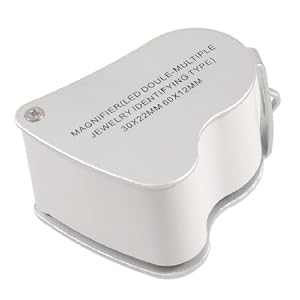 Rosallini 30X22mm 60X12mm Foldable Double Lens Jewelry Loupe Illuminated Magnifying Glass