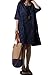 Hole Tide Women's 1/2 Sleeve 3D Floral Cotton and linen Oversized Shift Dress