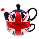 Ceramic Union Jack Tea for 1 Teapot and Cup Set