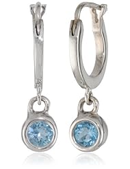 Zina Sterling Silver Mini Blue Topaz Earrings
