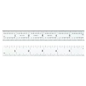 Starrett C604R-3 Spring Tempered Steel Rule With Inch Graduations, 4R Graduations, 3" Length, 9/16" Width, 3/64" Thickness