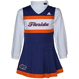 adidas Florida Gators Youth Girls Royal Blue-White 2-Piece Turtleneck & Cheerleader Dress Set (Large)