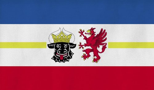 Fahne / Flagge 90 x 150 cm – alle Bundesländer zur Auswahl – 2 Messingösen zum Hissen Größe 90×150 Farbe Mecklenburg Vorpommern