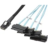CableCreation Internal Mini SAS 36pin SFF-8087 to (4) 29pin SFF-8482 connectors with SATA Power ,1M
