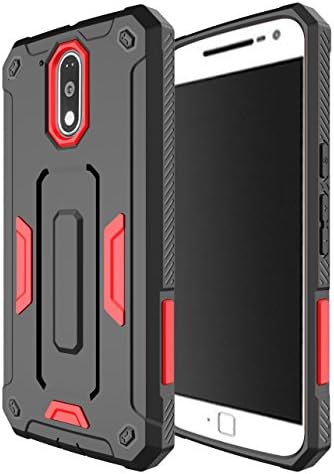 Moto G4 / G4 Plus Case, Demacia[Shock Absorption] Hybrid Dual Layer Armor Defender Protective Case Cover for Motorola Moto G4 / G4 Plus (red)