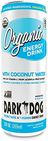 DARK DOG ORGANIC Coconut Water Energy Drink, 12 Fl Oz (Pack of 12)