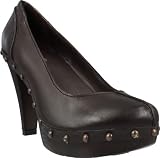 Levis Peep Toe Leather Platform Pump 216322-875 Dark Brown Brown