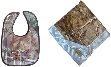 Realtree AP Baby Blanket & Bib 2PC Gift Set, Custom Daddy's Little Hunter Deer