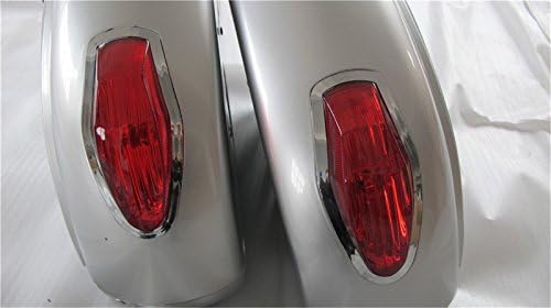 LN Silver Universal Motorcycle Hard Saddlebag Saddle bags Trunk Bag Luggage