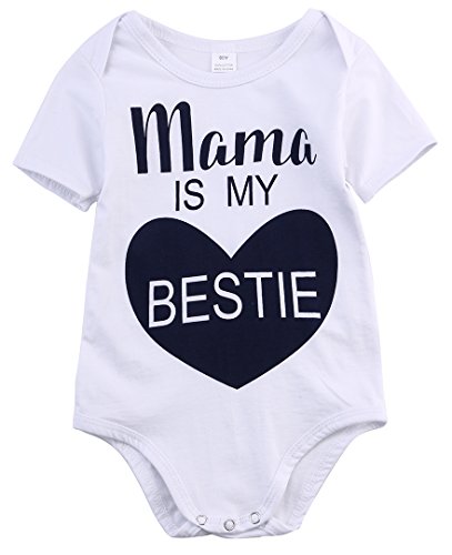 Baby Girls Short Sleeve Mama Is My Bestie Bodysuit