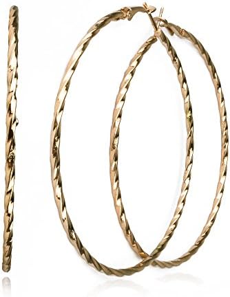 1 Pair Golden Earring Ring Circles Earring Hoops Jewelry Finding Charms (Single Wave)