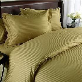 1200 Thread Count Egyptian Cotton 1200TC Sheet Set, Queen, Brown Stripe 1200 TC