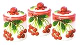 CHERRY 3-D Canister Set of 3 Canisters Cherries *NEW!*