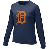 Nike Detroit Tigers Ladies Navy Blue Large Logo Long Sleeve T-shirt