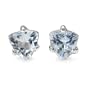 0.90 Carat Genuine Aquamarine Sterling Silver Stud Earrings