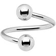 14 Gauge Stainless Steel 5mm Ball Spiral Twister Ring - 1/2