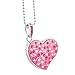 8GB Pink and Clear Crystal Heart Style USB Flash Drive with Necklace