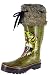 ED HARDY by Christian Audigier Tattoo Womens Faux Fur Galoshes Rain Boots Shoe Military