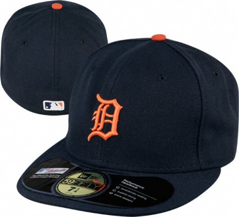 Detroit Tigers Authentic On Field Road 59FIFTY Cap (Black/Orange, 7 3/8)
