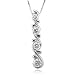 18k White Gold Swirl Journey Diamond Pendant Necklace (GH, VS-SI, 0.61 carat)