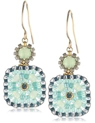 Miguel Ases Prehnite Quartz Small Square Drop Earrings