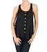 TCEC Button Up Chiffon Summer Tank in Black, Small