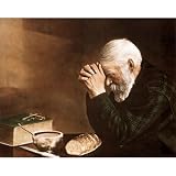 Professionally Framed Daily Bread Art Print POSTER Prayer Religious Lord - 16x20 with RichAndFramous Black Wood Frame