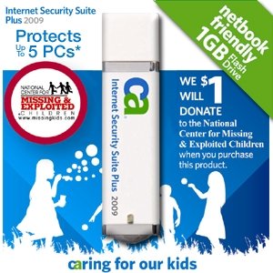 CA Internet Security Suite Plus 2009 5-User Software on 1GB Flash Drive – Anti-Virus, Firewall, Anti-Spyware, Data Backup