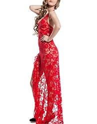 Lace-Up Slit Polyester Spring Summer Winter Halter  Dress With a Ribbon 