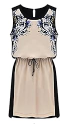 Two-Toned Sleeveless Round Neck Piping Short Chiffon Jumper 