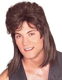 Adult Brown Mullet Joe Dirt Grunge Rocker Costume Wig
